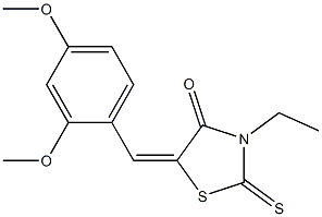 5-(2,4-dimethoxybenzylidene)-3-ethyl-2-thioxo-1,3-thiazolidin-4-one,,结构式