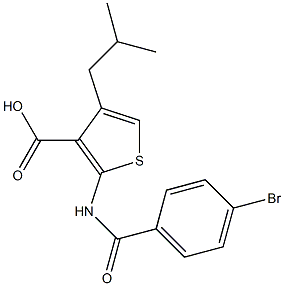 2-[(4-bromobenzoyl)amino]-4-isobutyl-3-thiophenecarboxylic acid,,结构式