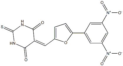 5-[(5-{3,5-bisnitrophenyl}-2-furyl)methylene]-2-thioxodihydro-4,6(1H,5H)-pyrimidinedione,,结构式