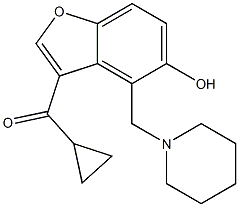 cyclopropyl[5-hydroxy-4-(1-piperidinylmethyl)-1-benzofuran-3-yl]methanone,,结构式