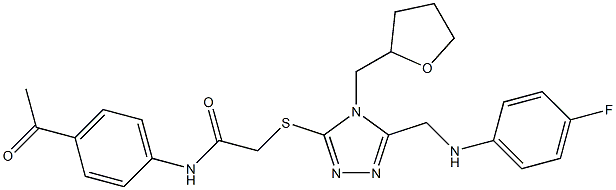 N-(4-acetylphenyl)-2-{[5-[(4-fluoroanilino)methyl]-4-(tetrahydro-2-furanylmethyl)-4H-1,2,4-triazol-3-yl]sulfanyl}acetamide