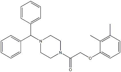 2-(4-benzhydryl-1-piperazinyl)-2-oxoethyl 2,3-dimethylphenyl ether,,结构式