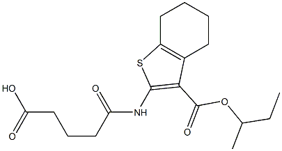 5-{[3-(sec-butoxycarbonyl)-4,5,6,7-tetrahydro-1-benzothien-2-yl]amino}-5-oxopentanoic acid,,结构式