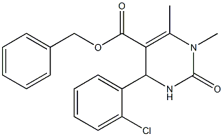 benzyl 4-(2-chlorophenyl)-1,6-dimethyl-2-oxo-1,2,3,4-tetrahydropyrimidine-5-carboxylate Struktur