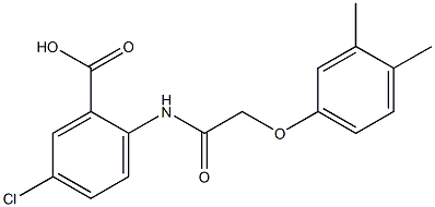 5-chloro-2-{[(3,4-dimethylphenoxy)acetyl]amino}benzoic acid,,结构式