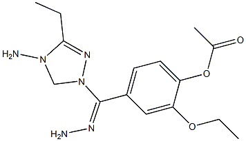 4-[2-(4-amino-5-ethyl-4H-1,2,4-triazol-3-yl)carbohydrazonoyl]-2-ethoxyphenyl acetate