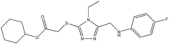 cyclohexyl ({4-ethyl-5-[(4-fluoroanilino)methyl]-4H-1,2,4-triazol-3-yl}sulfanyl)acetate Struktur