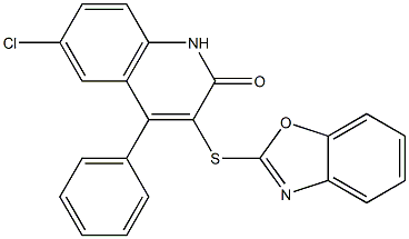 3-(1,3-benzoxazol-2-ylsulfanyl)-6-chloro-4-phenyl-2(1H)-quinolinone Structure