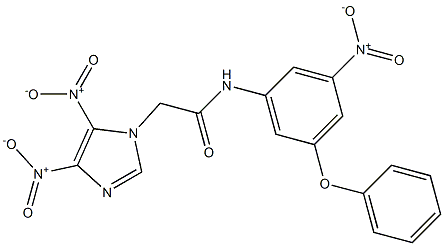 2-{4,5-bisnitro-1H-imidazol-1-yl}-N-{3-nitro-5-phenoxyphenyl}acetamide Struktur