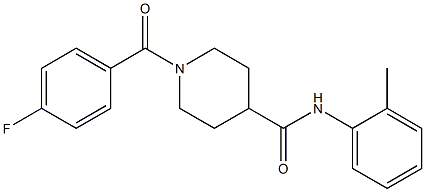 1-(4-fluorobenzoyl)-N-(2-methylphenyl)-4-piperidinecarboxamide Structure