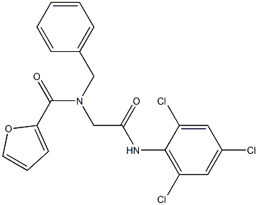 N-benzyl-N-[2-oxo-2-(2,4,6-trichloroanilino)ethyl]-2-furamide Struktur
