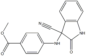 methyl 4-[(3-cyano-2-oxo-2,3-dihydro-1H-indol-3-yl)amino]benzoate Structure