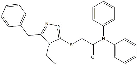 2-[(5-benzyl-4-ethyl-4H-1,2,4-triazol-3-yl)sulfanyl]-N,N-diphenylacetamide Structure