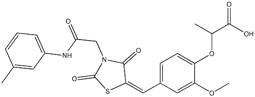 2-[4-({2,4-dioxo-3-[2-oxo-2-(3-toluidino)ethyl]-1,3-thiazolidin-5-ylidene}methyl)-2-methoxyphenoxy]propanoic acid
