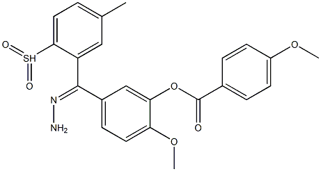 2-methoxy-5-{2-[(4-methylphenyl)sulfonyl]carbohydrazonoyl}phenyl 4-methoxybenzoate 结构式