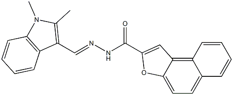 N'-[(1,2-dimethyl-1H-indol-3-yl)methylene]naphtho[2,1-b]furan-2-carbohydrazide,,结构式