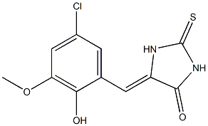 5-(5-chloro-2-hydroxy-3-methoxybenzylidene)-2-thioxo-4-imidazolidinone Struktur