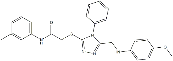 N-(3,5-dimethylphenyl)-2-({5-[(4-methoxyanilino)methyl]-4-phenyl-4H-1,2,4-triazol-3-yl}sulfanyl)acetamide Structure