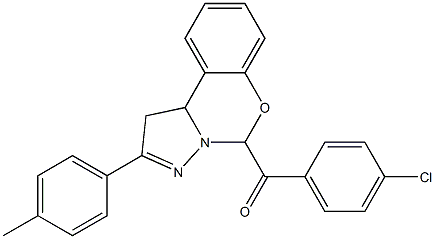 (4-chlorophenyl)[2-(4-methylphenyl)-1,10b-dihydropyrazolo[1,5-c][1,3]benzoxazin-5-yl]methanone 化学構造式