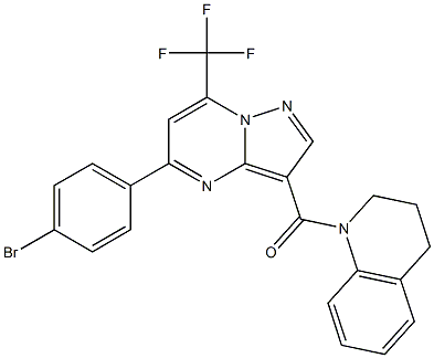 1-{[5-(4-bromophenyl)-7-(trifluoromethyl)pyrazolo[1,5-a]pyrimidin-3-yl]carbonyl}-1,2,3,4-tetrahydroquinoline Struktur