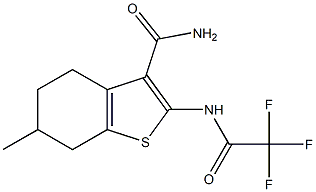 6-methyl-2-[(trifluoroacetyl)amino]-4,5,6,7-tetrahydro-1-benzothiophene-3-carboxamide 化学構造式