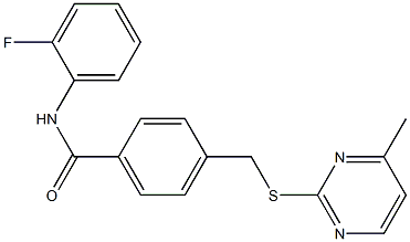 N-(2-fluorophenyl)-4-{[(4-methyl-2-pyrimidinyl)sulfanyl]methyl}benzamide Structure