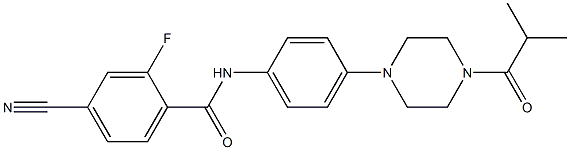 4-cyano-2-fluoro-N-[4-(4-isobutyryl-1-piperazinyl)phenyl]benzamide Structure