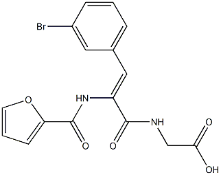 {[3-(3-bromophenyl)-2-(2-furoylamino)acryloyl]amino}acetic acid Structure