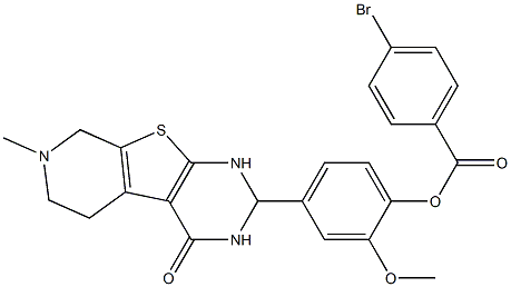 2-methoxy-4-(7-methyl-4-oxo-1,2,3,4,5,6,7,8-octahydropyrido[4',3':4,5]thieno[2,3-d]pyrimidin-2-yl)phenyl 4-bromobenzoate 结构式