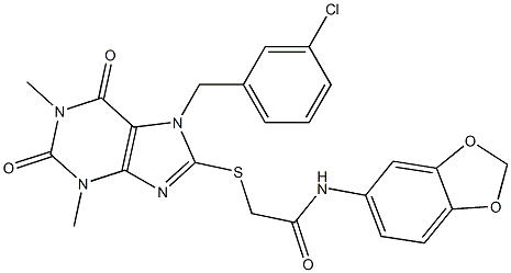 N-(1,3-benzodioxol-5-yl)-2-{[7-(3-chlorobenzyl)-1,3-dimethyl-2,6-dioxo-2,3,6,7-tetrahydro-1H-purin-8-yl]sulfanyl}acetamide