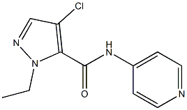 4-chloro-1-ethyl-N-(4-pyridinyl)-1H-pyrazole-5-carboxamide,,结构式