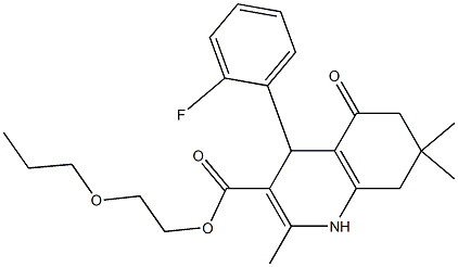  2-propoxyethyl 4-(2-fluorophenyl)-2,7,7-trimethyl-5-oxo-1,4,5,6,7,8-hexahydro-3-quinolinecarboxylate