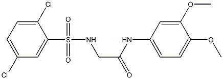 2-{[(2,5-dichlorophenyl)sulfonyl]amino}-N-(3,4-dimethoxyphenyl)acetamide 化学構造式