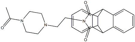 17-[2-(4-acetyl-1-piperazinyl)ethyl]-17-azapentacyclo[6.6.5.0~2,7~.0~9,14~.0~15,19~]nonadeca-2,4,6,9,11,13-hexaene-16,18-dione Struktur