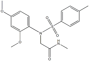 2-{2,4-dimethoxy[(4-methylphenyl)sulfonyl]anilino}-N-methylacetamide,,结构式