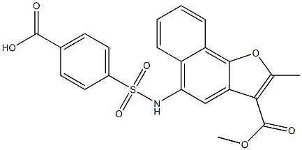 4-({[3-(methoxycarbonyl)-2-methylnaphtho[1,2-b]furan-5-yl]amino}sulfonyl)benzoic acid Structure