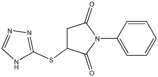 1-phenyl-3-(4H-1,2,4-triazol-3-ylsulfanyl)-2,5-pyrrolidinedione Struktur