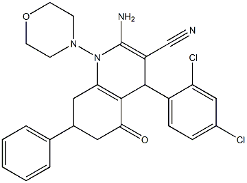 2-amino-4-(2,4-dichlorophenyl)-1-(4-morpholinyl)-5-oxo-7-phenyl-1,4,5,6,7,8-hexahydro-3-quinolinecarbonitrile