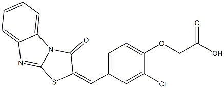 {2-chloro-4-[(3-oxo[1,3]thiazolo[3,2-a]benzimidazol-2(3H)-ylidene)methyl]phenoxy}acetic acid Structure
