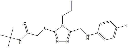 2-({4-allyl-5-[(4-iodoanilino)methyl]-4H-1,2,4-triazol-3-yl}sulfanyl)-N-(tert-butyl)acetamide|