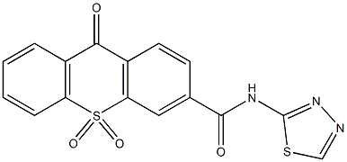 9-oxo-N-(1,3,4-thiadiazol-2-yl)-9H-thioxanthene-3-carboxamide 10,10-dioxide Struktur
