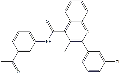 N-(3-acetylphenyl)-2-(3-chlorophenyl)-3-methyl-4-quinolinecarboxamide|