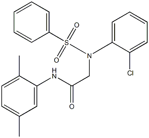 2-[2-chloro(phenylsulfonyl)anilino]-N-(2,5-dimethylphenyl)acetamide,,结构式