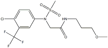 2-[4-chloro(methylsulfonyl)-3-(trifluoromethyl)anilino]-N-(3-methoxypropyl)acetamide,,结构式