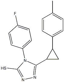 4-(4-fluorophenyl)-5-[2-(4-methylphenyl)cyclopropyl]-4H-1,2,4-triazol-3-yl hydrosulfide 结构式