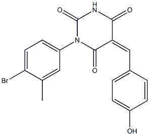 1-(4-bromo-3-methylphenyl)-5-(4-hydroxybenzylidene)-2,4,6(1H,3H,5H)-pyrimidinetrione|