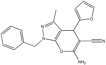 6-amino-1-benzyl-4-(2-furyl)-3-methyl-1,4-dihydropyrano[2,3-c]pyrazole-5-carbonitrile