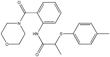 2-[(4-methylphenyl)sulfanyl]-N-[2-(4-morpholinylcarbonyl)phenyl]propanamide Structure