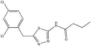 N-[5-(2,4-dichlorobenzyl)-1,3,4-thiadiazol-2-yl]butanamide 化学構造式