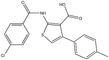 2-[(4-chlorobenzoyl)amino]-4-(4-methylphenyl)-3-thiophenecarboxylic acid 结构式
